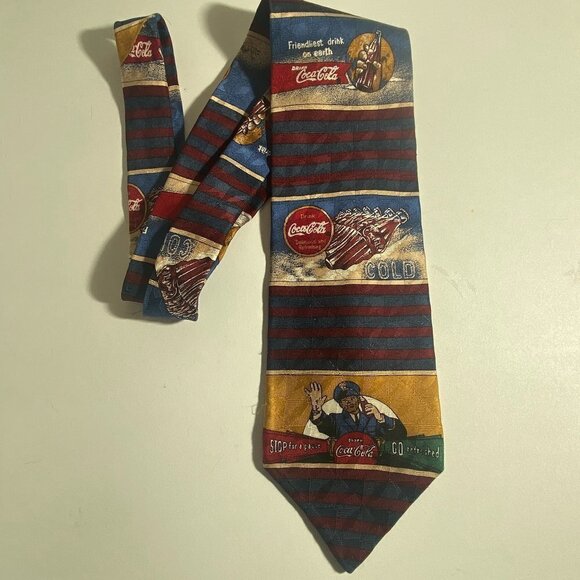 Coca-Cola Men's Necktie 100% Silk Made in the USA - Picture 4 of 7